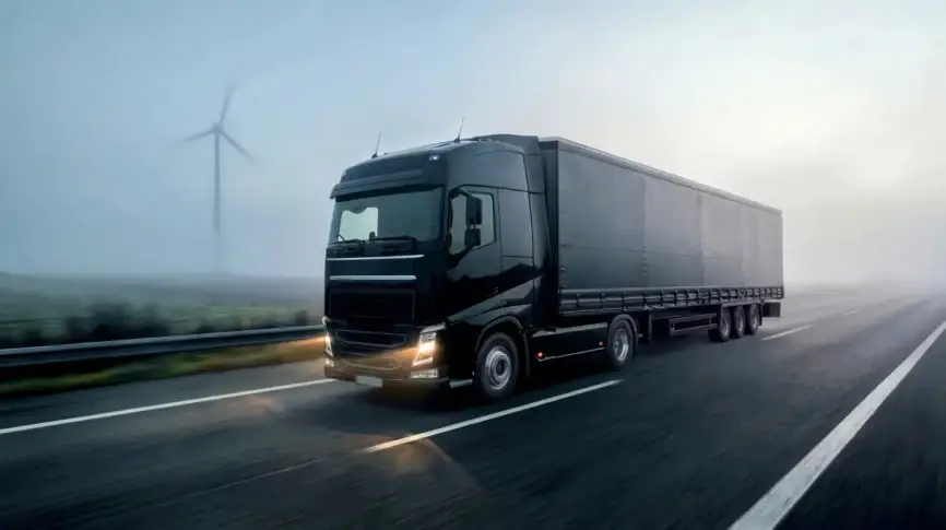 Tiaxon Reifenlösungen für den Fernverkehr mit modernem LKW auf der Autobahn bei anspruchsvollen Wetterbedingungen